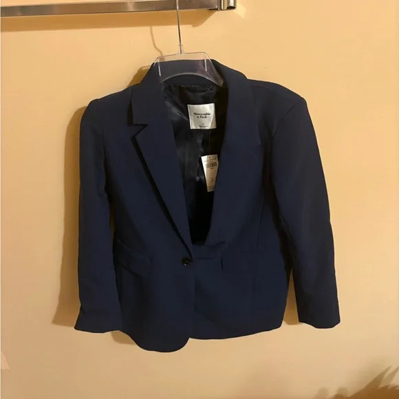 NWT Abercrombie & Fitch Classic Suiting Blazer in Navy - Picture 4 of 6